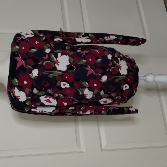 Merona women's large floral button cardigan pink/navy - Picture 4 of 10